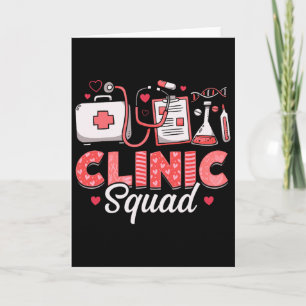 Clinic Squad Stethoscope Leopard Nurse Valentine's Card