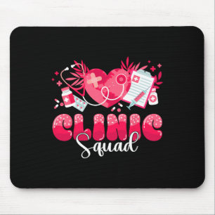 Clinic Squad Stethoscope Leopard Nurse Valentine's Mouse Mat