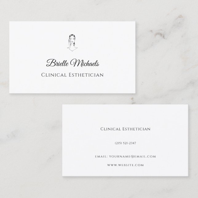 Clinical Esthetician Minimal Elegant Business Card (Front/Back)