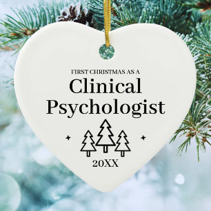 Clinical Psychologist Heart Christmas Ornament
