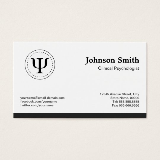 Clinical Psychologist - Psychology Psi Symbol Business Card
