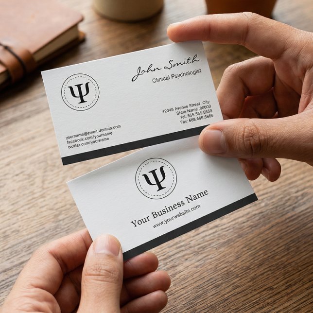 Clinical Psychologist - Psychology Psi Symbol Business Card (Creator Uploaded)