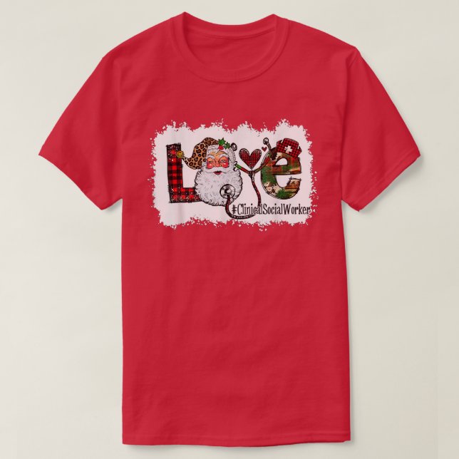 Clinical Social Worker Love NURSE Christmas Hello  T-Shirt (Design Front)