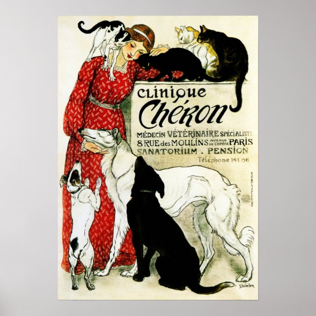 CLINIQUE CHERON Pet Clinic by Theophile Steinlen Poster (Front)