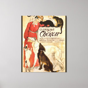 Clinique Cheron Vintage Veterinary Advertisement Canvas Print
