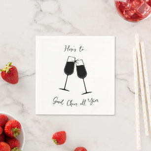 Clinking Glasses Cheers Celebration Napkin