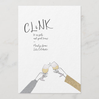 Clinking Glasses Girl's Party Invitation