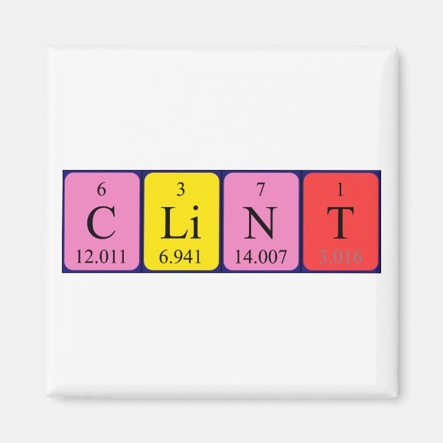Clint periodic table name magnet (Front)