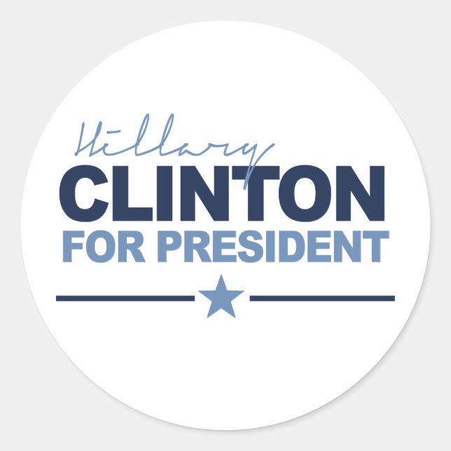 CLINTON 2016 SIGNERICA -.png Classic Round Sticker (Front)