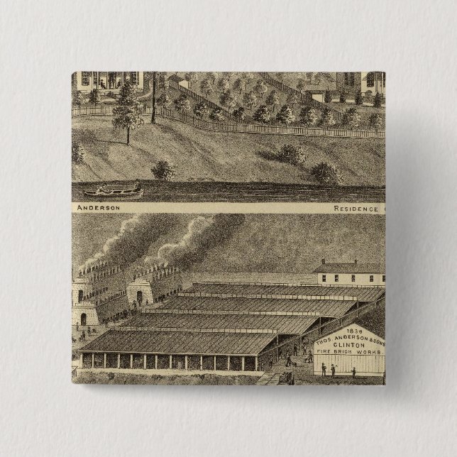 Clinton Fire Brick Works Anderson's Landing 15 Cm Square Badge (Front)