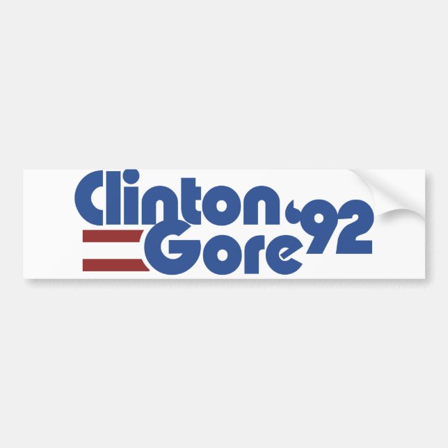 Clinton Gore 1992 Bumper Sticker (Front)
