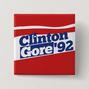 Clinton Gore 92 15 Cm Square Badge