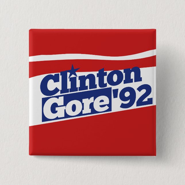 Clinton Gore 92 15 Cm Square Badge (Front)