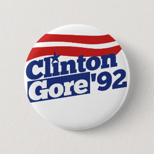 Clinton Gore 92 retro politics 6 Cm Round Badge