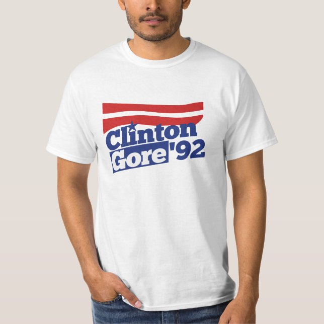 Clinton Gore 92 retro politics T-Shirt (Front)