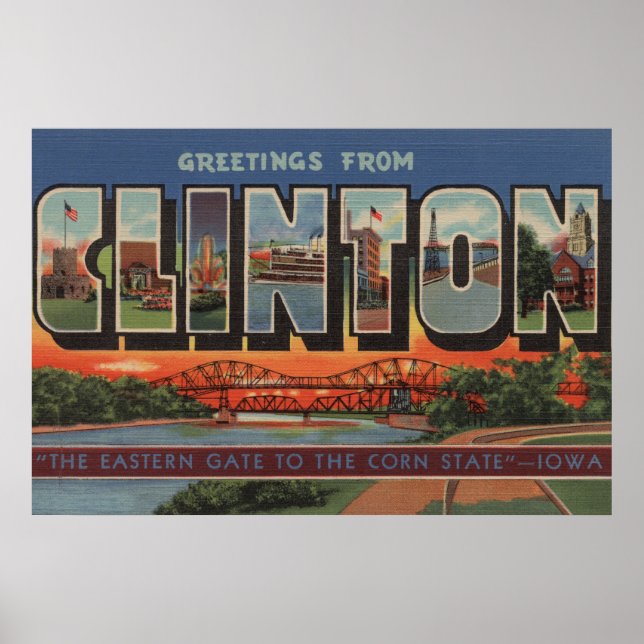 Clinton, IowaLarge Letter ScenesClinton, IA Poster (Front)