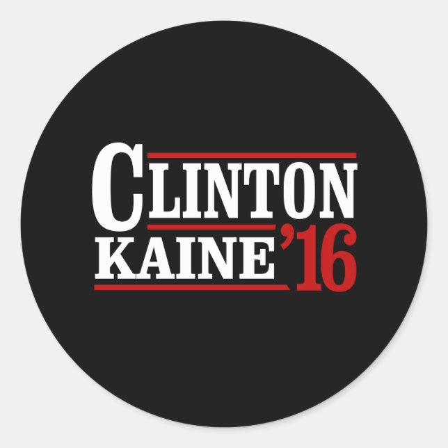 Clinton Kaine 2016 - Retro Sign -- Classic Round Sticker (Front)
