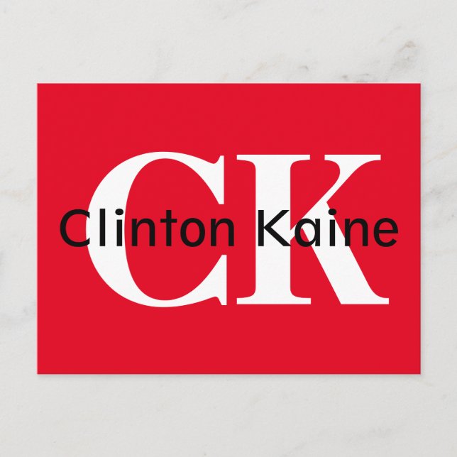 Clinton Kaine - CK 2016 Postcard (Front)