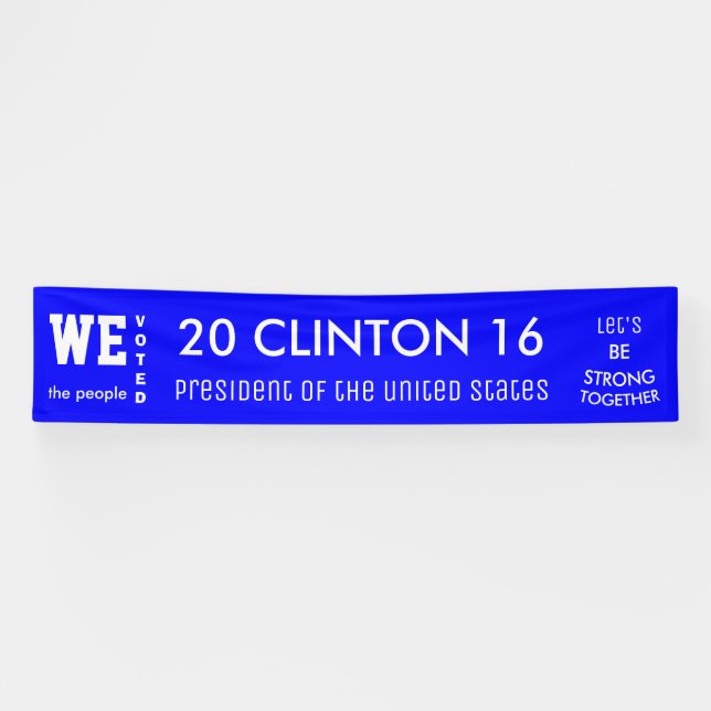 Clinton Popular Vote 2016 President of The USA Banner (Horizontal)