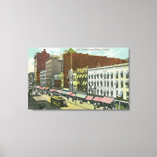 Clinton Street View of Main Street Canvas Print (Front)