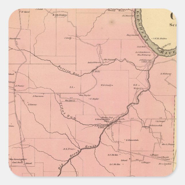 Clinton Township Square Sticker (Front)