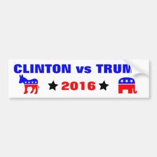 Clinton vs Trump Presidential Elections 2016 Bumper Sticker