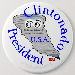 Clintonado Category 5 Elect Hillary Clinton 2016 6 Cm Round Badge