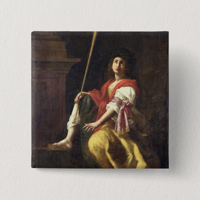 Clio, Muse of History, 1624 15 Cm Square Badge (Front)