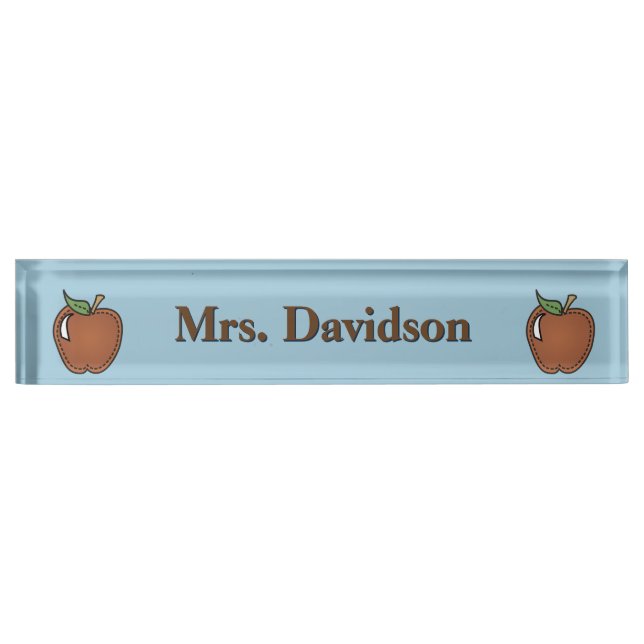 Clip Art Apples Teacher's Custom Desk Nameplate (Front)