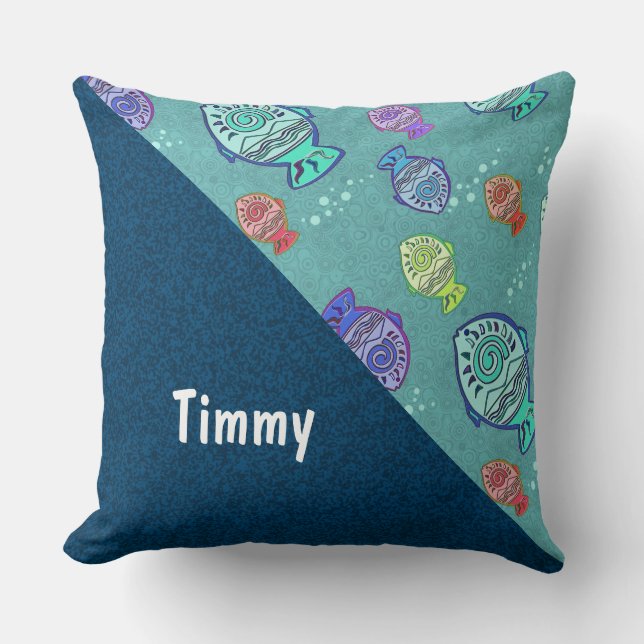 Clip Art Fish Pattern + your ideas Cushion (Front)