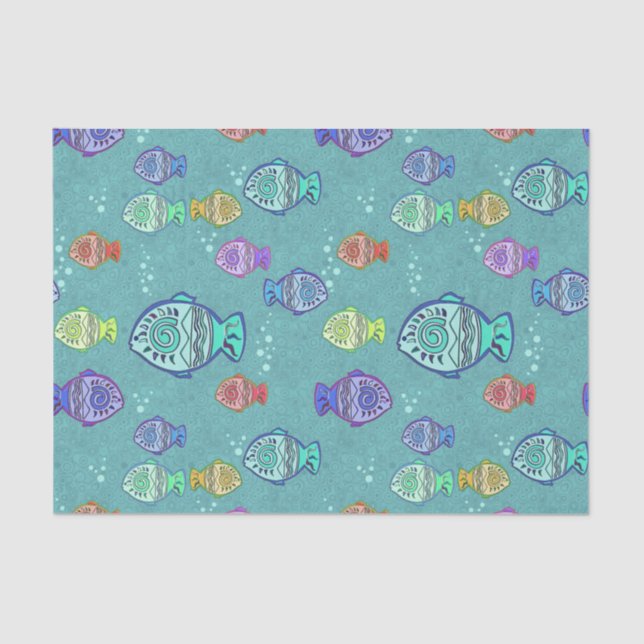Clip Art Fish Pattern + your ideas Tissue Paper (Front)