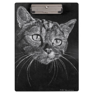 Clip Board Cat Face (borderless)