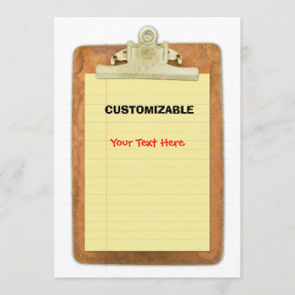 Clip Board & Paper Customise Invitation