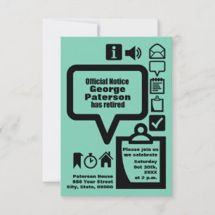 Clipart Choose your color1 Custom Retirement Party Invitation