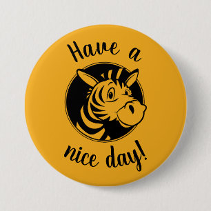 Clipart Zebra, Have a nice day! Yellow Button