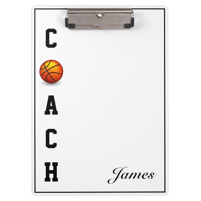 Clipboard-Basketball Coach Clipboard (Front)