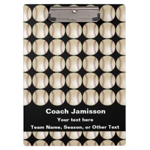 Clipboard Black Personalised Gift 4 Baseball Coach