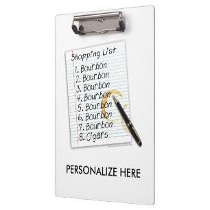 CLIPBOARD - BOURBON LOVERS SHOPPING LIST