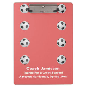 Clipboard, Coral Pink, Soccer Coach Clipboard