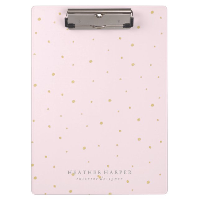 Clipboard - Gold Dots Pink (Front)
