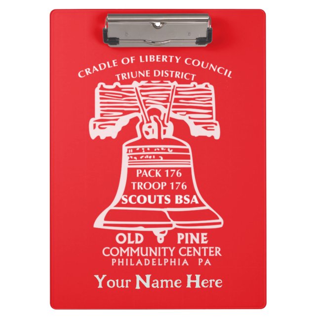 Clipboard - Red (Personalised) (Front)
