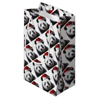Clipped-Panda-Santa-2 Small Gift Bag