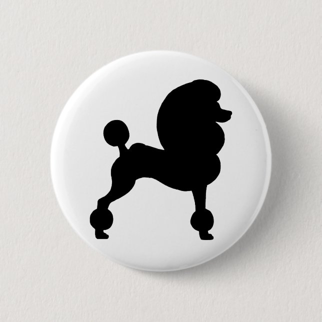 Clipped Standard Poodle 6 Cm Round Badge (Front)