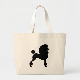 Clipped Standard Poodle Large Tote Bag