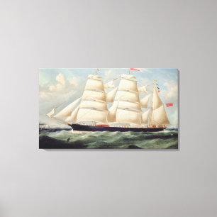 Clipper Barque 'Clendovey' (oil on canvas) Canvas Print