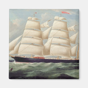 Clipper Barque 'Clendovey' (oil on canvas) Magnet