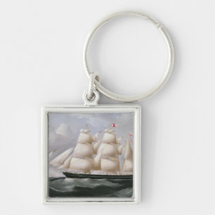 Clipper Barque 'Procymatia' off Dover (oil on canv Key Ring