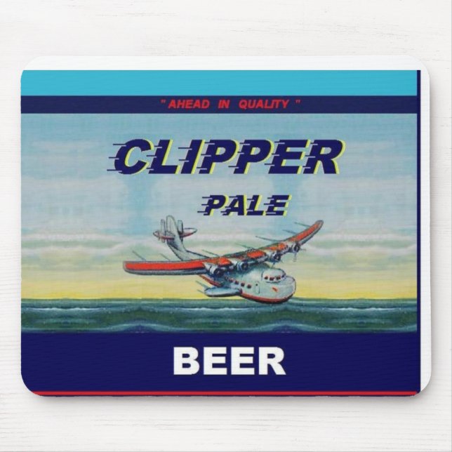CLIPPER PALE BEER Famous Design Flat Top Can Mouse Mat (Front)