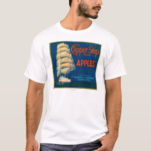 Clipper Ship Apple Label (green) - Cashmere, WA T-Shirt