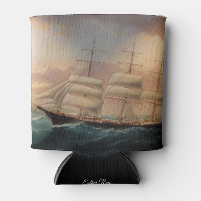 Clipper Ship Esther Roy 1898 Can Cooler (Front)